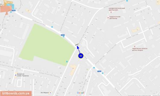 Billboard A in Chernihiv Lubecskaa st. / st. Vojkova scheme