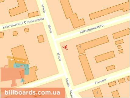 Billboard B in Chernihiv Mira pr-t / st. Kotlarevskogo scheme