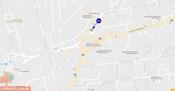 Billboard A in Chernihiv Sorsa st., 37 scheme