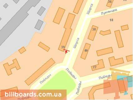 Billboard B in Chernihiv Sorsa st., 37 scheme