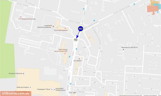 Billboard A in Chernihiv 1 Maa st., 167 scheme