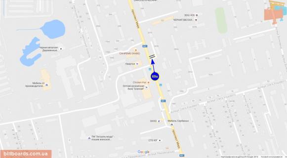 Billboard A in Chernihiv Mira pr-t, 207 scheme