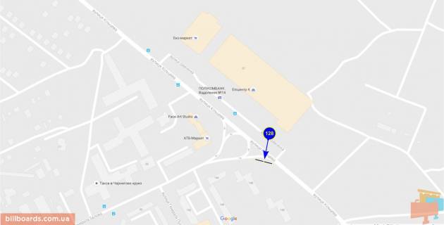 Billboard A in Chernihiv Puhova st., 148 scheme