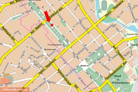 Citylight B in Chernihiv Mira av. h Sofii Rusovoj 7 scheme