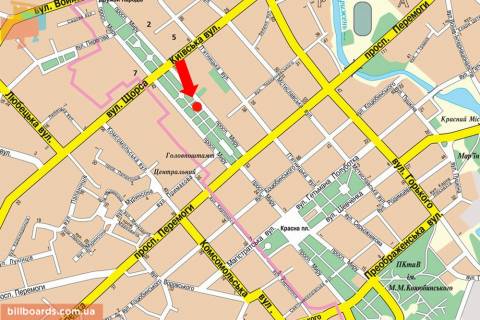Citylight B in Chernihiv Mira pr-t, 37, vozle restorana "Kardinal" scheme