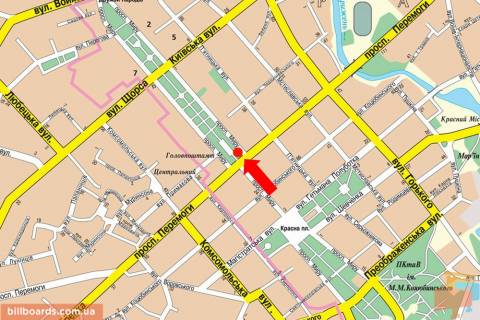 Citylight A in Chernihiv Mira pr-t, 33, vozle otela "Ukraina" scheme