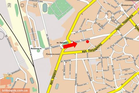 Billboard A in Chernihiv Pobedy pr-t, 41 scheme