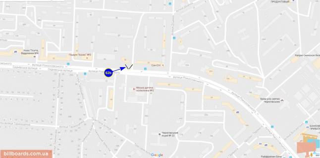 Billboard B in Chernihiv Rokossovskogo st., 24 scheme