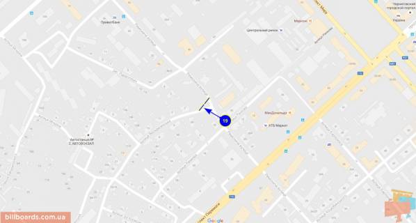 Billboard B in Chernihiv Komsomol'skaa st. - st. Murinsona, levyj scheme