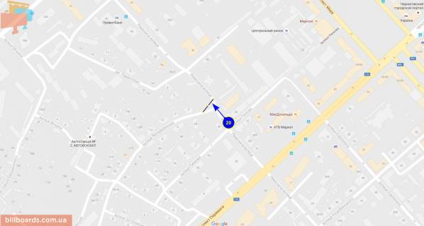 Billboard B in Chernihiv Komsomol'skaa st. - st. Murinsona, pravyj scheme
