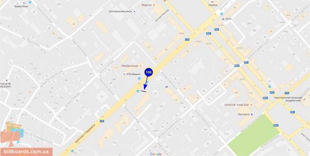 Billboard B in Chernihiv Pobedy pr-t, 73 scheme