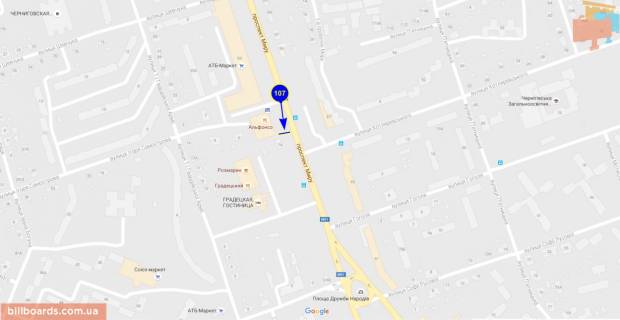 Billboard A in Chernihiv Pobedy pr-t, 78 scheme