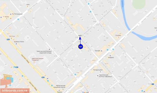 Billboard A in Chernihiv Mstislavskaa st. - st.Cernysevskogo scheme