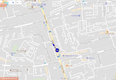 Billboard B in Chernihiv Mira av. 138 scheme