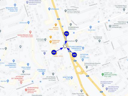 Billboard B in Chernihiv prosp. Mira, 68 (otel' Gradeckij) (storona B) scheme