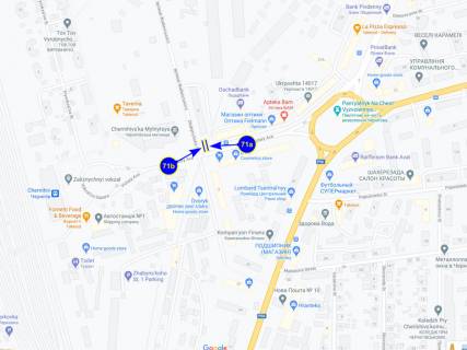 Billboard B in Chernihiv prosp. Pobedy h st. Zabinskogo (storona B) scheme