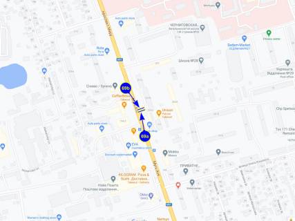 Billboard A in Chernihiv prosp. Mira 207 (storona A) scheme