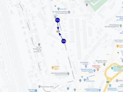 Billboard A in Chernihiv, 131а  st. Zabinskogo 2b (storona A) scheme