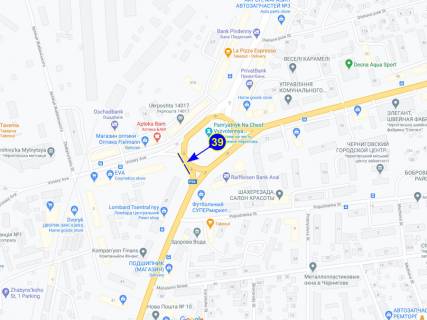 Billboard A in Chernihiv, 6х3  plosa Peremogi (livij) scheme