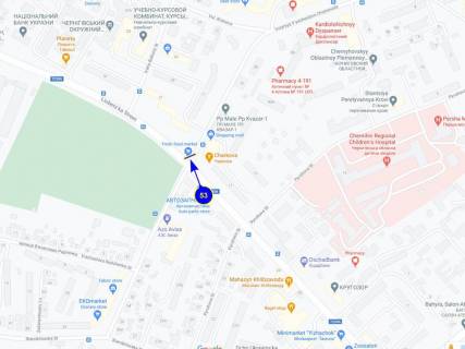 Billboard A in Chernihiv, 53a  st. Lubecskaa h st. Cernovola scheme