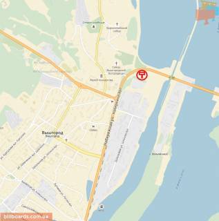 Billboard A in Vishgorod st. Nabereznaa, sprava, napravlenie z g. Vysgorod v s. Hotanovka, 150 m. posle povorota na Nabereznuu Kievskogo mora scheme