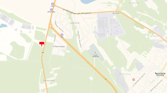 Billboard B in Vishgorod, 6x3  avtomobil'na doroga R-02 "Kiiv-Ivankiv-Ovruc", 200 m. vid dorozn'ogo znaku "Visgorod", u napramku z m. Kiiv do m. Visgorod, livoruc scheme