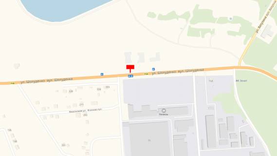 Billboard A in Vishgorod, 6x3  st. Soludenko, navproti zavodu "Karat", pravoruc, napramok trasi R-02 "Kiiv-Ivankiv-Ovruc" scheme