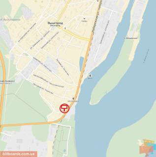 Billboard A in Vishgorod, 6x3  st. Naberezna, 50 m. pisla zapravki "BRSM Nafta" (Motto),pravoruc, napramok z m. Visgoroda do m. Kiiv scheme