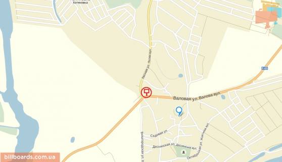 Billboard B in Khotnivka, 6x3  trasa R-69 <<Kiiv-Visgorod-Desna-Cernigiv>>, u napramku m. Visgorod, pered povorotom na st. Lisova sprava scheme