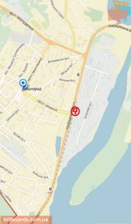 Billboard A in Vishgorod, 6x3  st. Naberezna, pravoruc, napramok u m. Visgorod, pisla povorotu na prospekt Sevcenka scheme