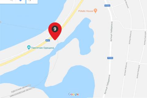 Megaboard B in Kobleve, 11.5х3.5  trassa M14 -za pamatnikom Odesine scheme