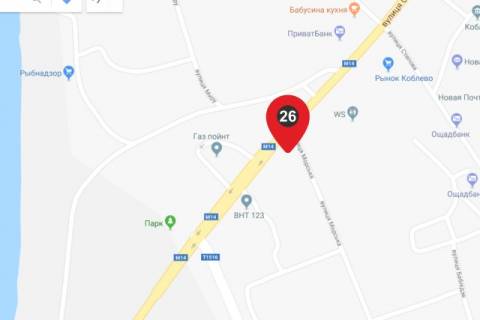 Billboard A in Kobleve, 6х3  trassa M14 pered st.Morskoj (Ceb) scheme