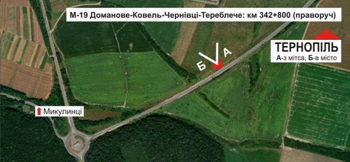 Billboard B in Ternopil, 3х6  trasa Ternopil'-Cernivci scheme