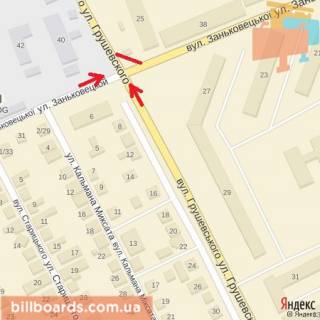 Billboard A in Beregovo st.Grusevs'kogo-Zan'kovec'koi(perehresta)-na Kapusans'ku scheme