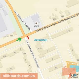 Billboard A in Beregovo st.Kapusans'ka159(Peremogi)-st.Legoc'kogo, napram-av.Svobodi scheme