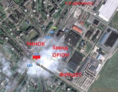 Billboard B in Ternopil, 3х6  st. 15 Kvitna -20 m zavod "ORION" scheme