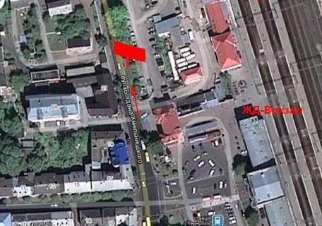 Billboard A in Ternopil, 3х6  st. B. Hmel'nic'kogo - 20 m za zupinkou z/d vokzal scheme