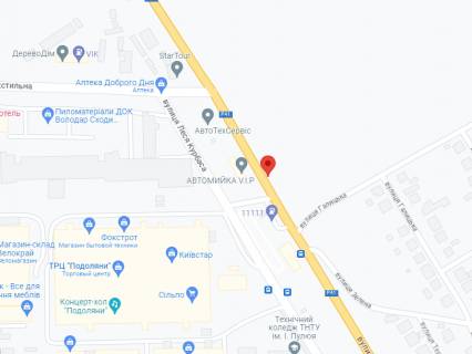 Billboard B in Ternopil, 3х6  st.Tekstil'na 28-c-TRC "PODOLANI" scheme