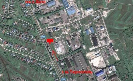 Billboard A in Ternopil, 3х6  st. Brodivs'ka 3 A (z mista) v Bilij scheme