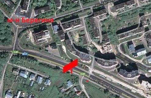 Billboard B in Ternopil, 3х6  st. S. Budnogo - na spusku do perehresta rinok-s.Petriki zprava scheme