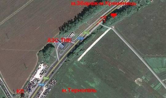 Billboard A in Ternopil highway, 3х6  Kremenec'ka trasa 2 A (z mista) scheme