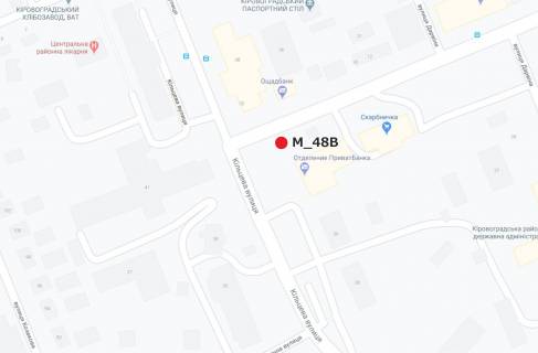 Billboard B in Kropyvnytskyi (Kirovograd) st. Stepnaka Kravcins'kogo (rinok) scheme