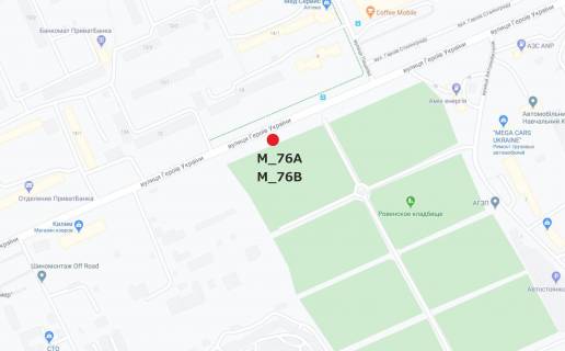 Billboard A in Kropyvnytskyi (Kirovograd), 3x6  st. Geroiv Ukraini (magazin ATB) scheme