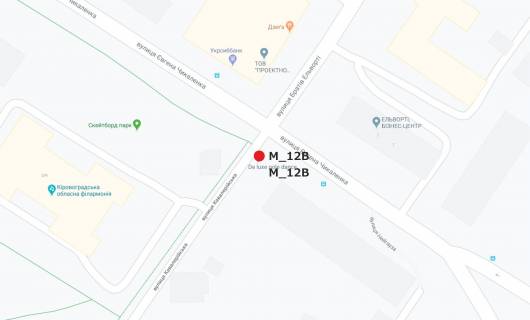 Billboard B in Kropyvnytskyi (Kirovograd) st. Kavalerijs'ka - st.E.Cikalenka (obl. filarmonia) scheme