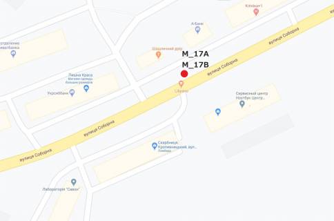 Billboard B in Kropyvnytskyi (Kirovograd) st. Soborna TC "RLAZMA" (kafe "Saslicnij dvir") scheme