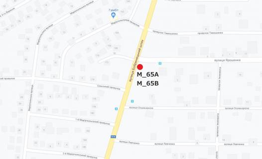 Billboard B in Kropyvnytskyi (Kirovograd) st. Bobrinec'kij slah navproti bud. 174 viizd zi storoni m. Mikolaiv scheme