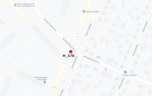 Billboard B in Kropyvnytskyi (Kirovograd) st. Anovs'kogo-st. Komarova (navproti mag."Liticia") scheme