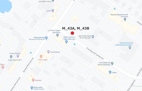 Billboard A in Kropyvnytskyi (Kirovograd), 3x6  prov. Ucilisnij - st.Vokzal'na (navprotiv zapravki OKKO) scheme