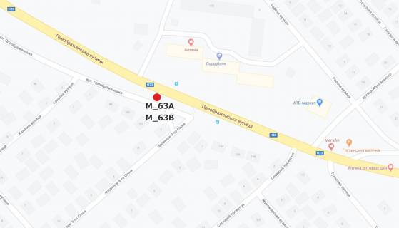 Billboard B in Kropyvnytskyi (Kirovograd) st. Preobrazens'ka - prov.Serednij v"izd z Krivogo Rogu scheme