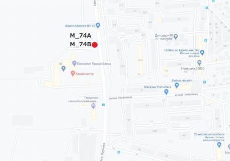 Billboard B in Kropyvnytskyi (Kirovograd) st. Geroiv-ratuval'nikiv (Volkova) - (Kardiodispanser) scheme